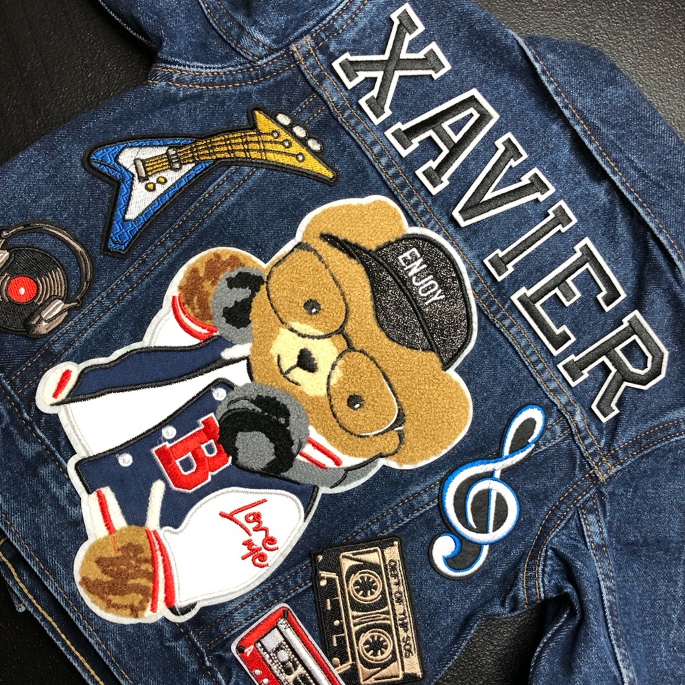 Amazing Boys “I ❤️ Music” Denim Jacket designed by STORY PATCH’D! PERSONALIZE!